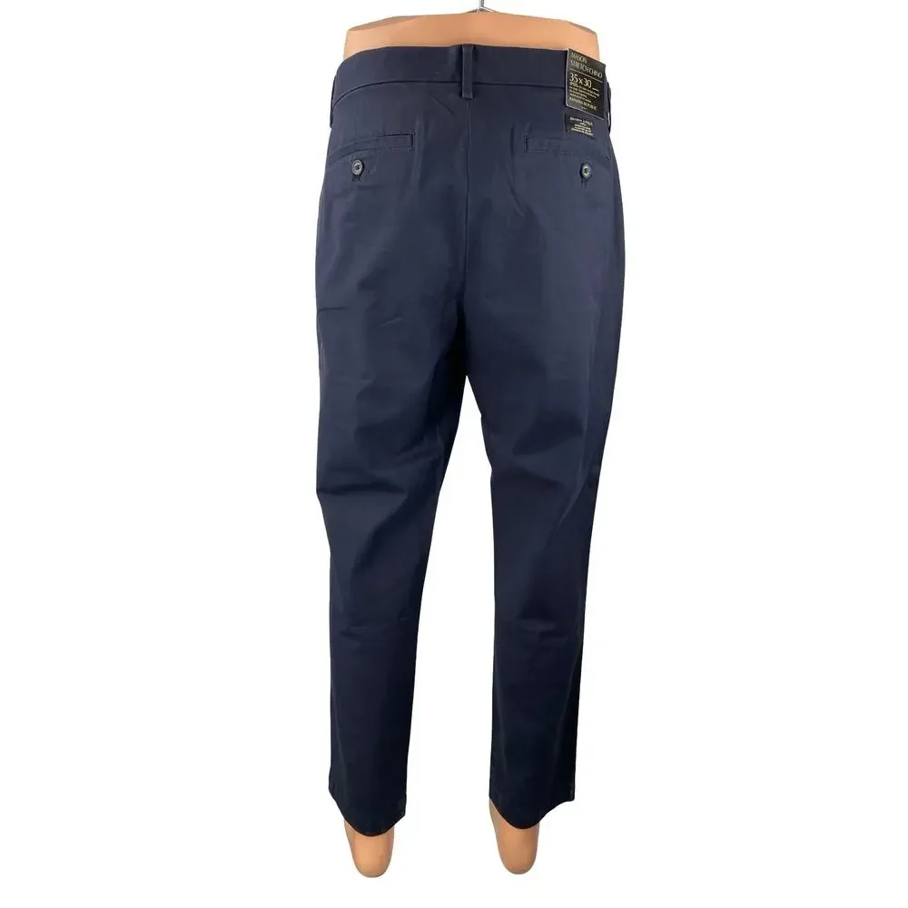 NEW Banana Republic Mason Men's Blue Tapered Chino Khaki Trousers Pants Size 35